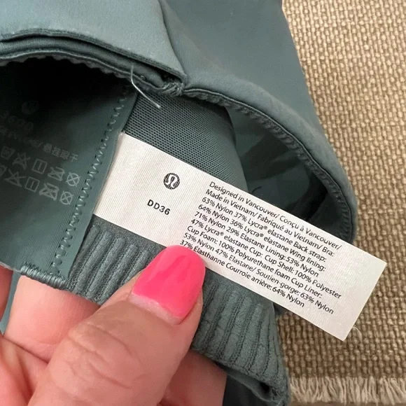 Lululemon AirSupport Bra High Support, 36DD Tidewater Teal / Vapor - Picture 12 of 13